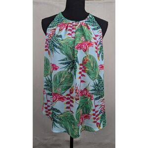 Cupcake and Cashmere Sz S Multicolor Floral 100% Polyester Sleeveless Top 0456